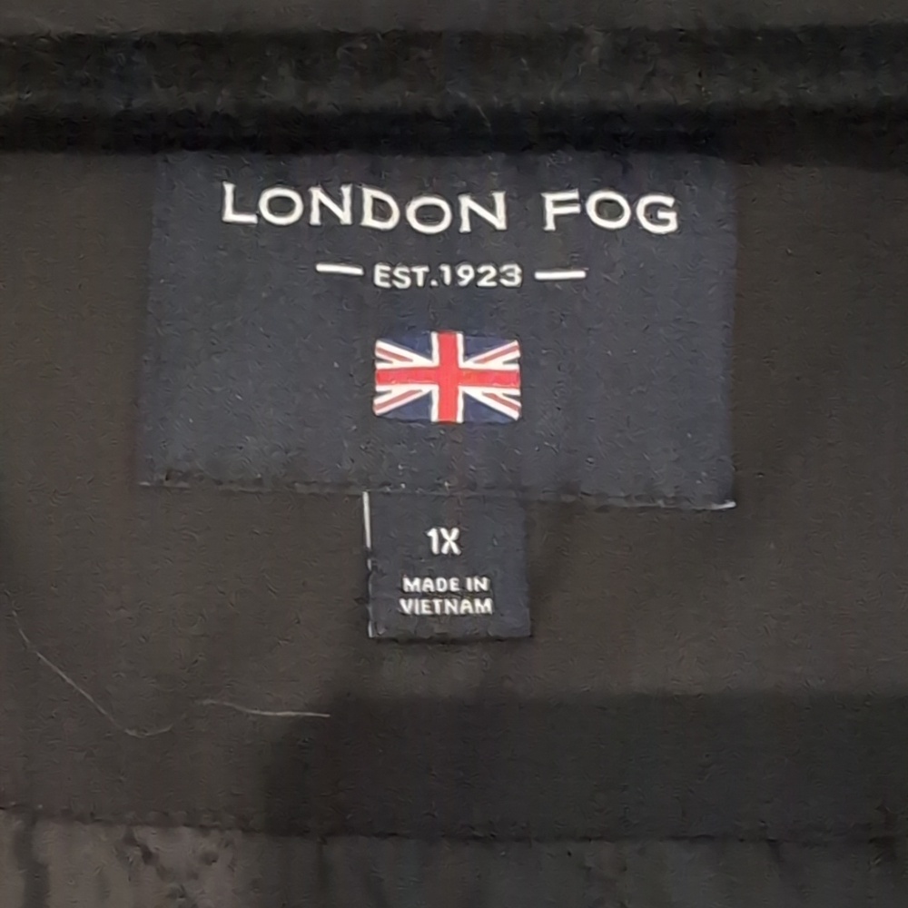 London Fog Raincoat, Black, 1X - Picture 2 of 4